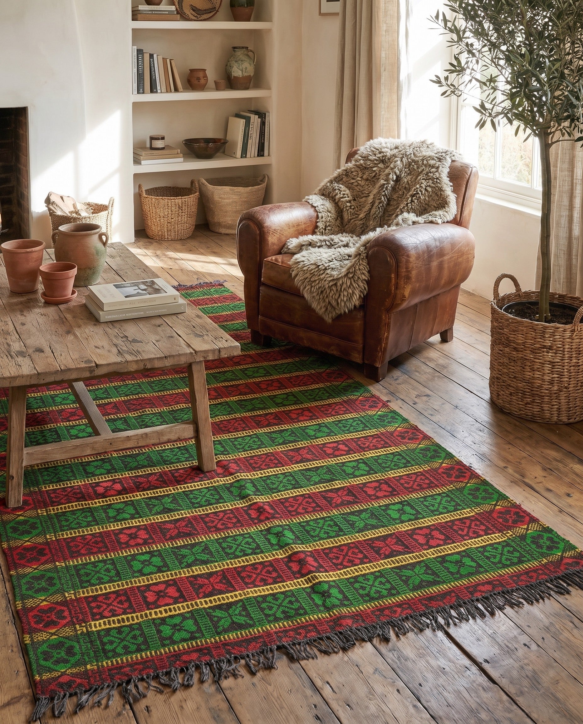 5' 5 x 8' 2 Hand Woven Moroccan Wool Rug