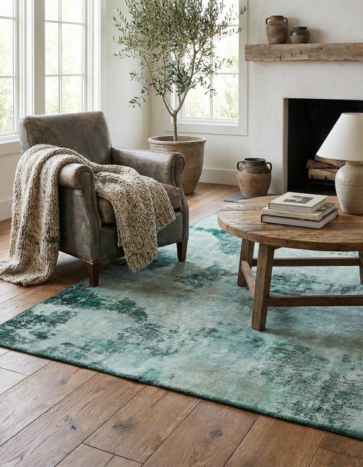 Detail image of 3' 8 x 5'  Hand Knotted Ultra Vintage Persian Wool Rug