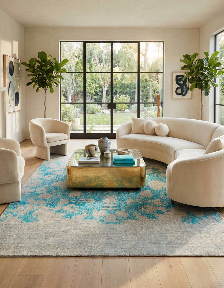 Detail image of 6' 9 x 9' 3  Hand Knotted Anar Rug