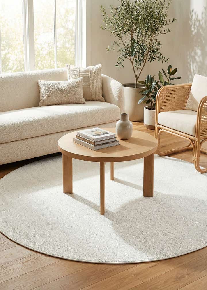 7' 10 x 7' 10 Easy-Clean Solid Indoor / Outdoor Round Rug