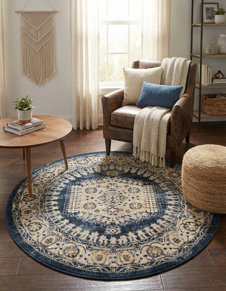Detail image of 4' x 4' Arcadia Round Rug