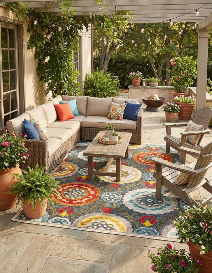 Detail image of 9' x 12' Easy-Clean Casablanca Indoor / Outdoor Rug