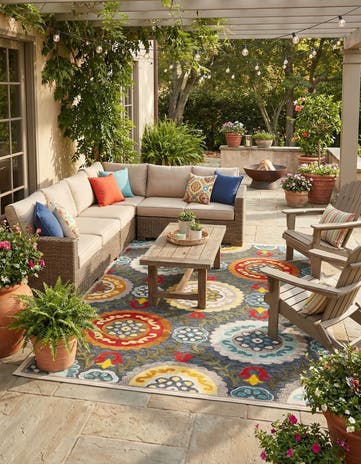 9' x 12' Easy-Clean Casablanca Indoor / Outdoor Rug