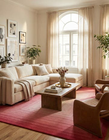 Pink Ombre Wool Rug