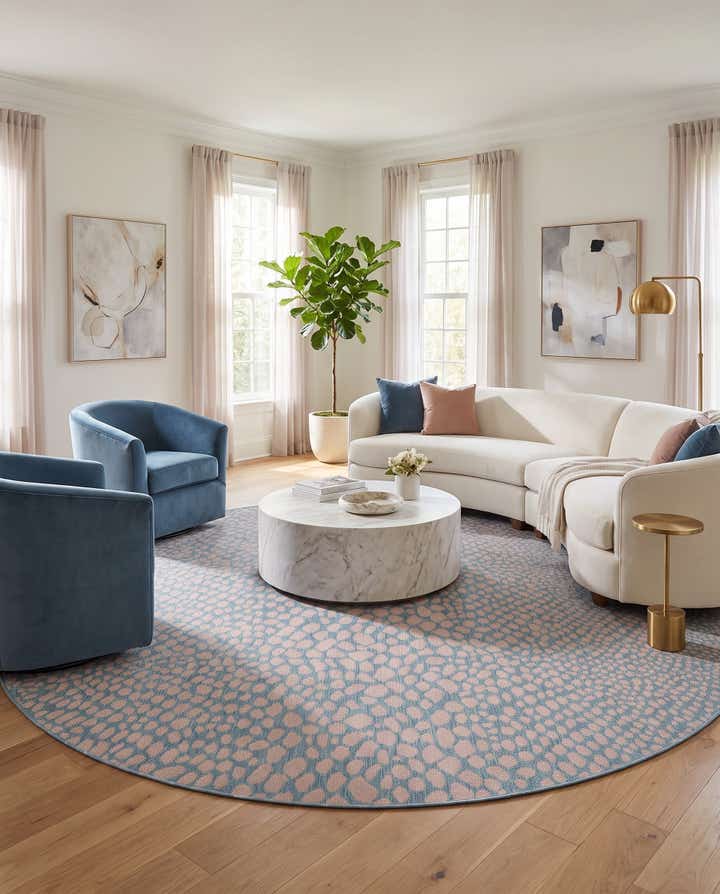 10' 8 x 10' 8 Easy-Clean Jill Zarin Cape Town Indoor / Outdoor Round Rug