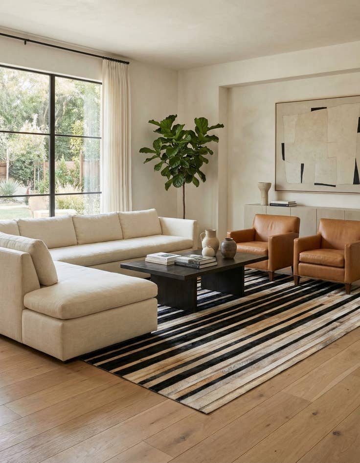 Detail image of 5' 3 x 7' 6 Cowhide Rug