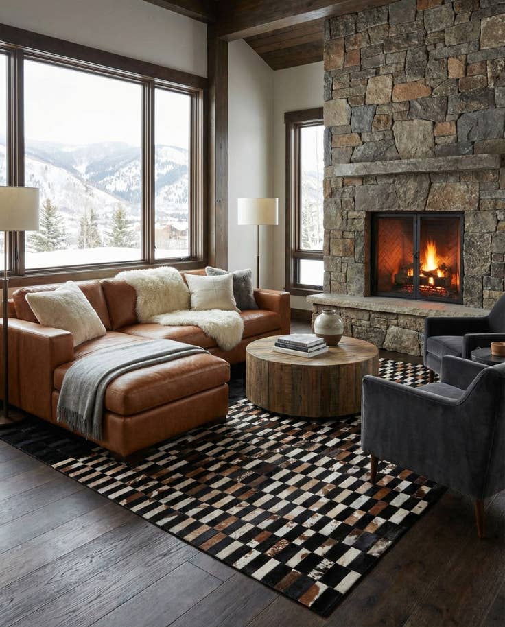 Detail image of 8' 1 x 10' 1 Cowhide - Patchwork Rug