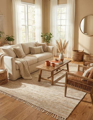 Natural Hand Woven Chindi Jute Rug