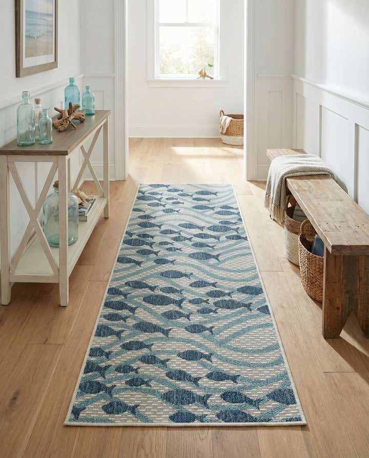 2' x 5' 3 Easy-Clean Coastal Indoor / Outdoor Runner Rug