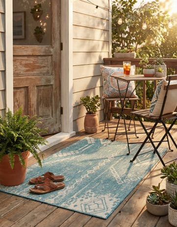 2' x 3' Easy-Clean Bohemian Indoor / Outdoor Rug