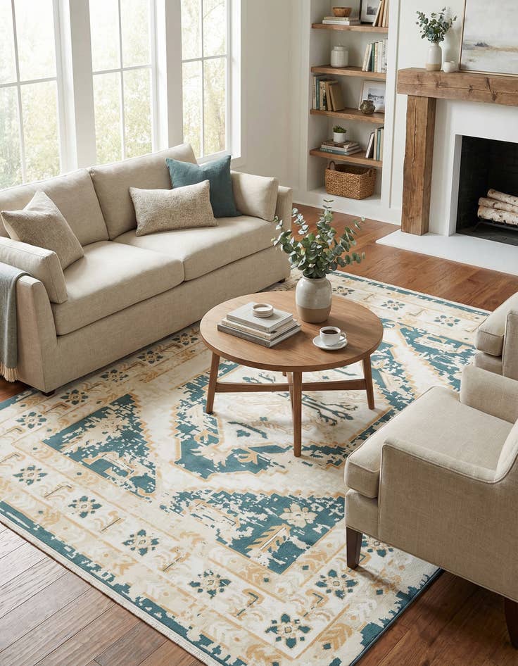 Detail image of  7' 10 x 10' Nain Design Rug