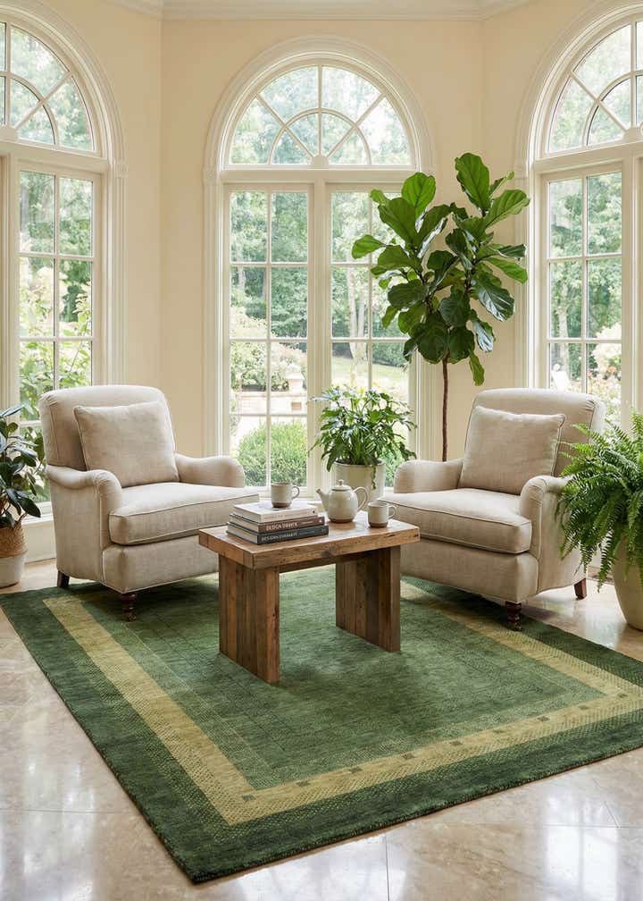 5' x 6' 8 Hand Knotted Gabbeh Wool Rug