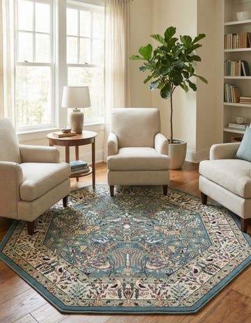 6' x 6' Nain Design Octagon Rug