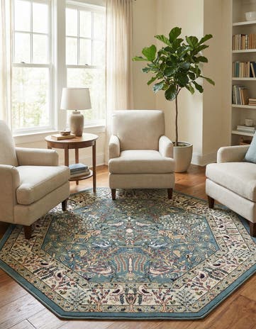 6' x 6' Nain Design Octagon Rug