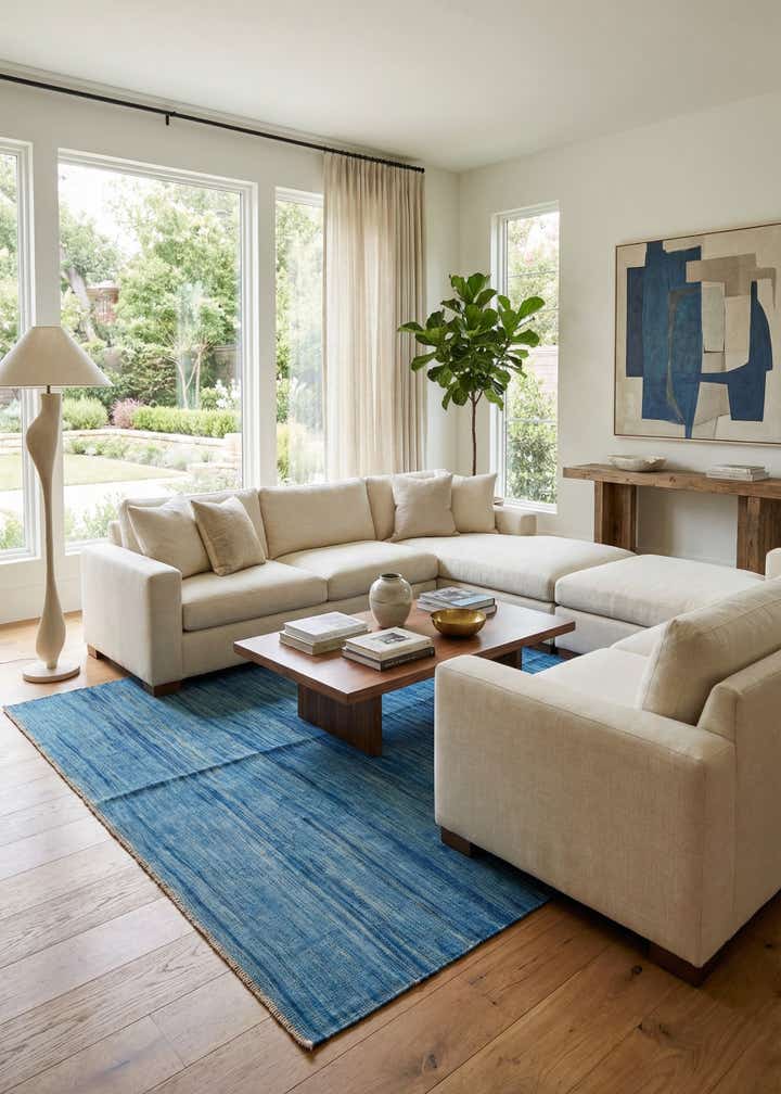 6' 7 x 9' 10 Hand Woven Kilim Modern Wool Rug