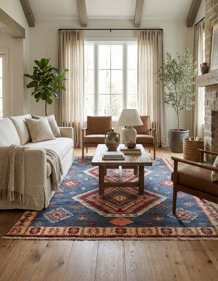 Detail image of 6' 3 x 9' 10  Hand Knotted Kazak Rug