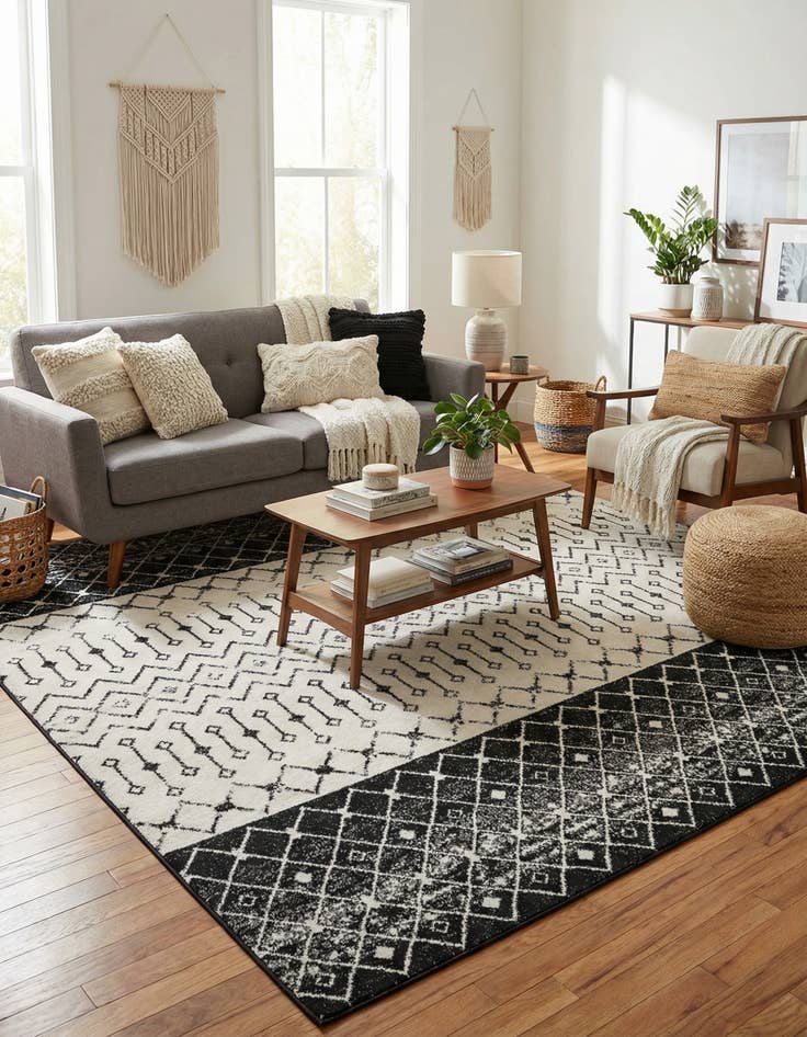 Detail image of  9' x 12' Moroccan Trellis Rug