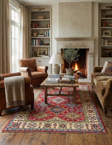 4' 9 x 6' 7 Hand Knotted Kazak Rug