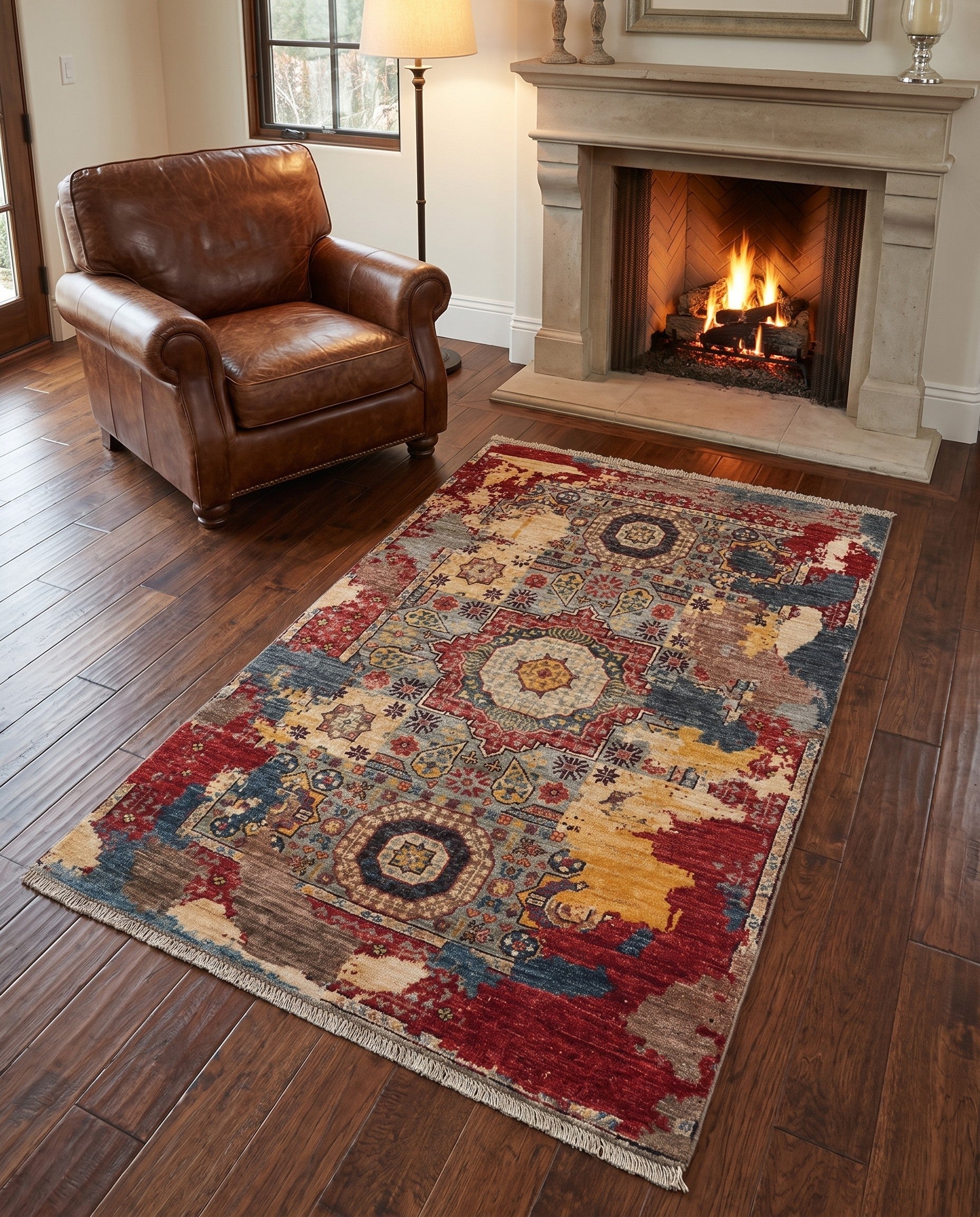 3' 3 x 5' 1 Hand Knotted Mamluk Ziegler Rug