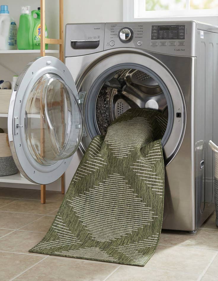 Detail image of  3' 3 x 14'  Washable Modern Indoor / Outdoor Runner Rug