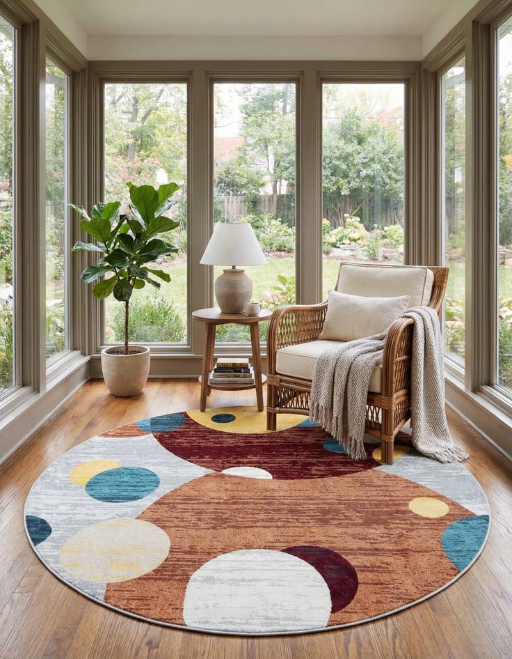 Detail image of 7' 10 x 7' 10 Kamala Washable Round Rug