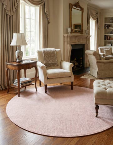 English Rose Hand Woven Jill Zarin English Manor Farmhouse Wool Round Rug