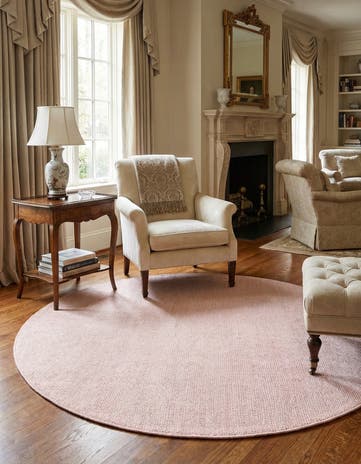 English Rose Hand Woven Jill Zarin English Manor Farmhouse Wool Round Rug