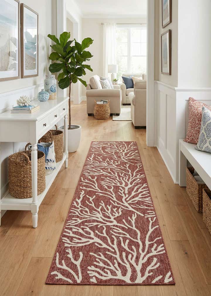 2' 7 x 12' Easy-Clean Coastal Indoor / Outdoor Runner Rug