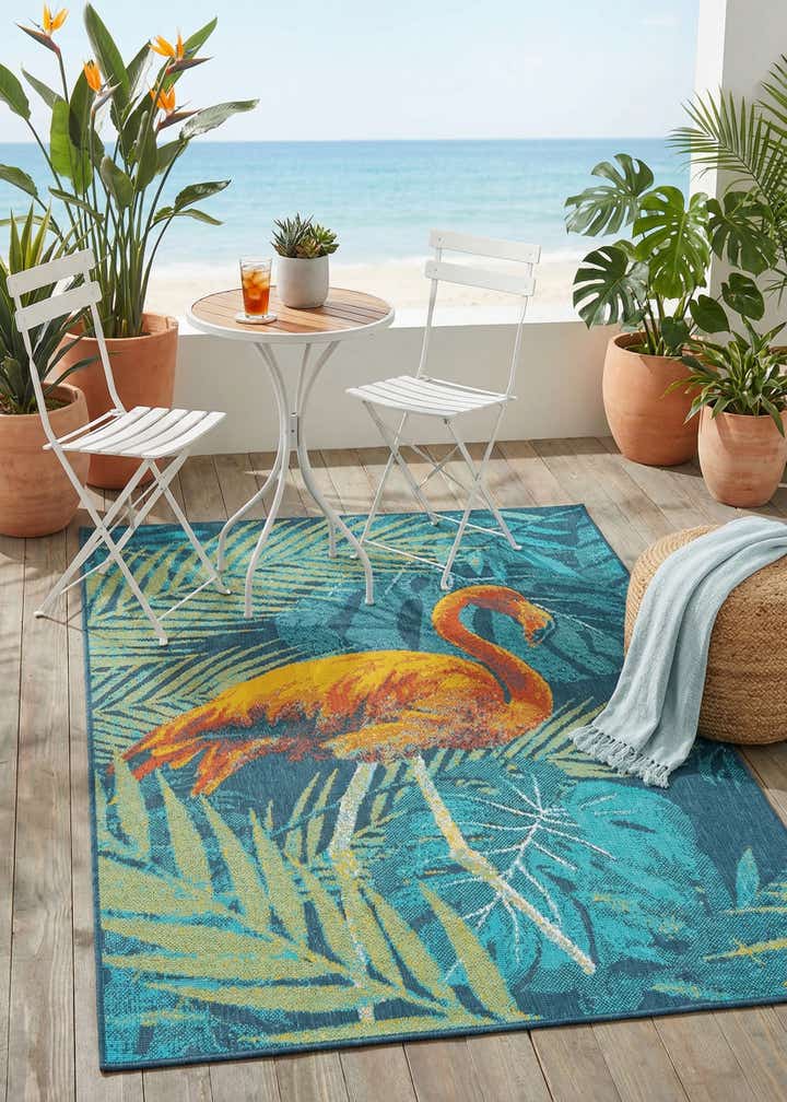 4' x 6' Easy-Clean Coastal Indoor / Outdoor Rug
