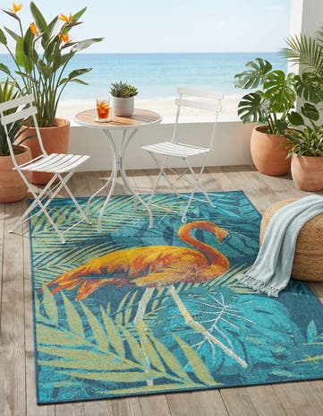 4' x 6' Easy-Clean Coastal Indoor / Outdoor Rug