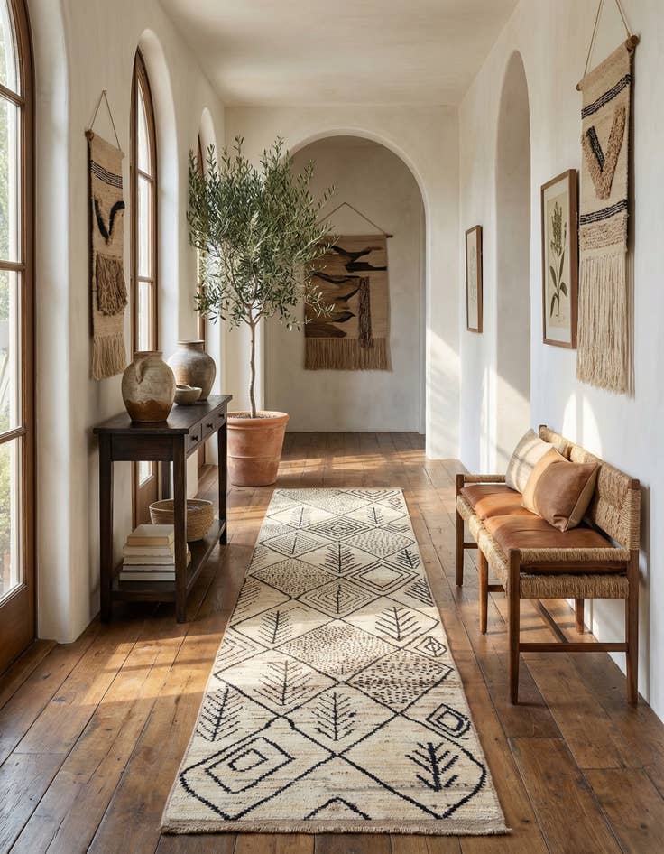 Detail image of  2' 11 x 16' 11  Hand Knotted Moroccan Wool Runner Rug