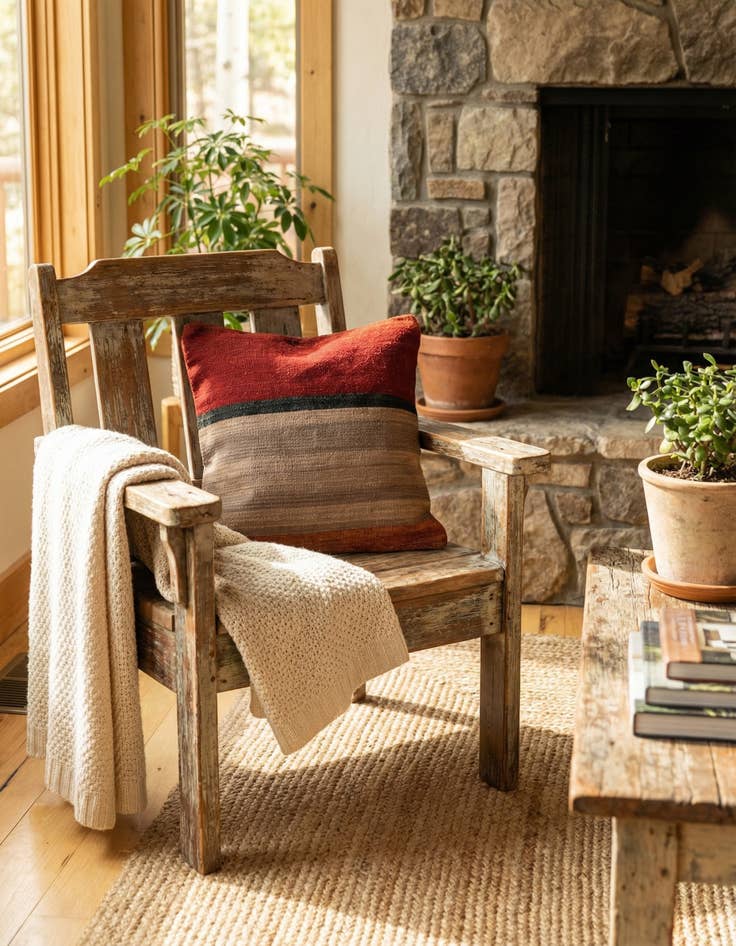 Detail image of  1' 6 x 1' 7  Hand Woven Pillow Wool Square Rug