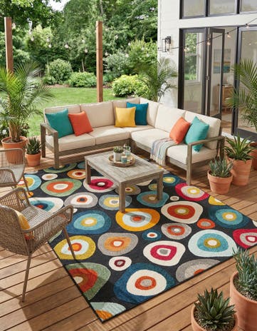 7' 10 x 10' Easy-Clean Casablanca Indoor / Outdoor Rug