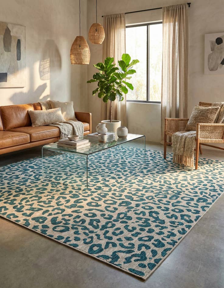 Detail image of 13' x 13'  Washable Safari Indoor / Outdoor Square Rug