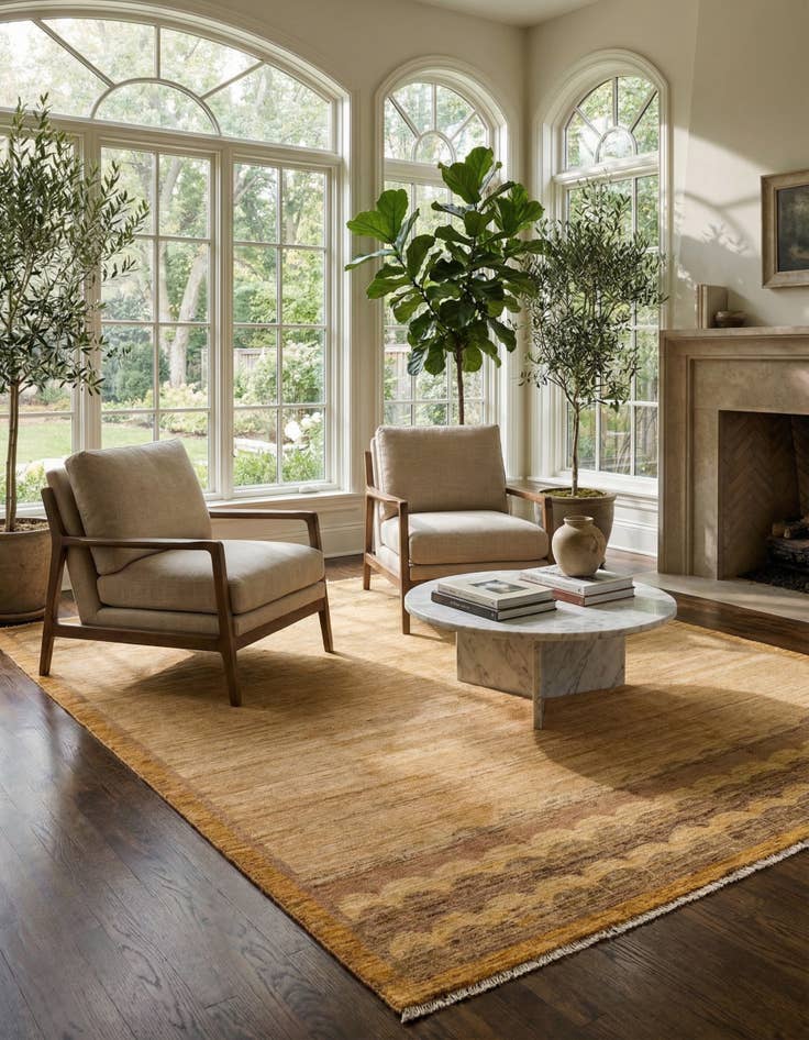 Detail image of 6' 5 x 9' 8  Hand Knotted Modern Ziegler Rug