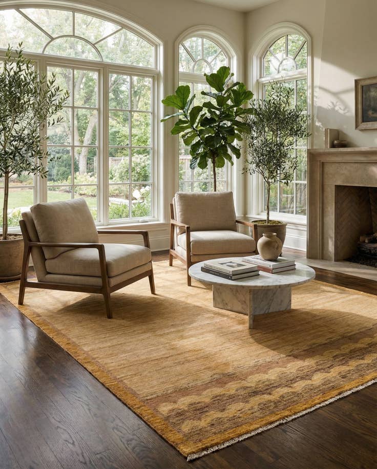 Detail image of 6' 5 x 9' 8 Hand Knotted Modern Ziegler Rug