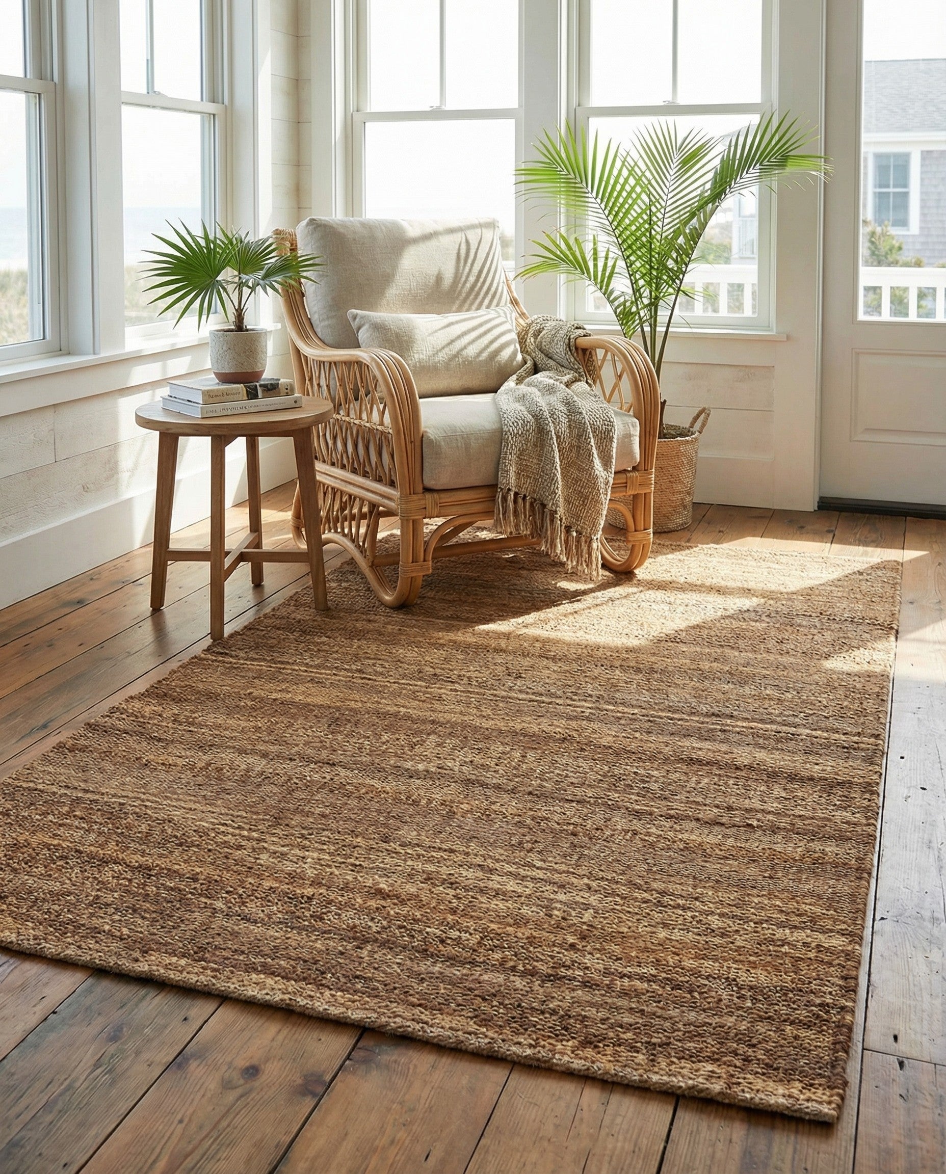 5' 1 x 8' Hand Woven Palm Beach Jute Rug