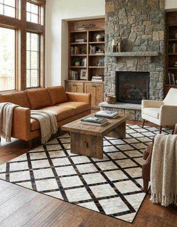 5' x 7' 10 Cowhide Stocks Rug