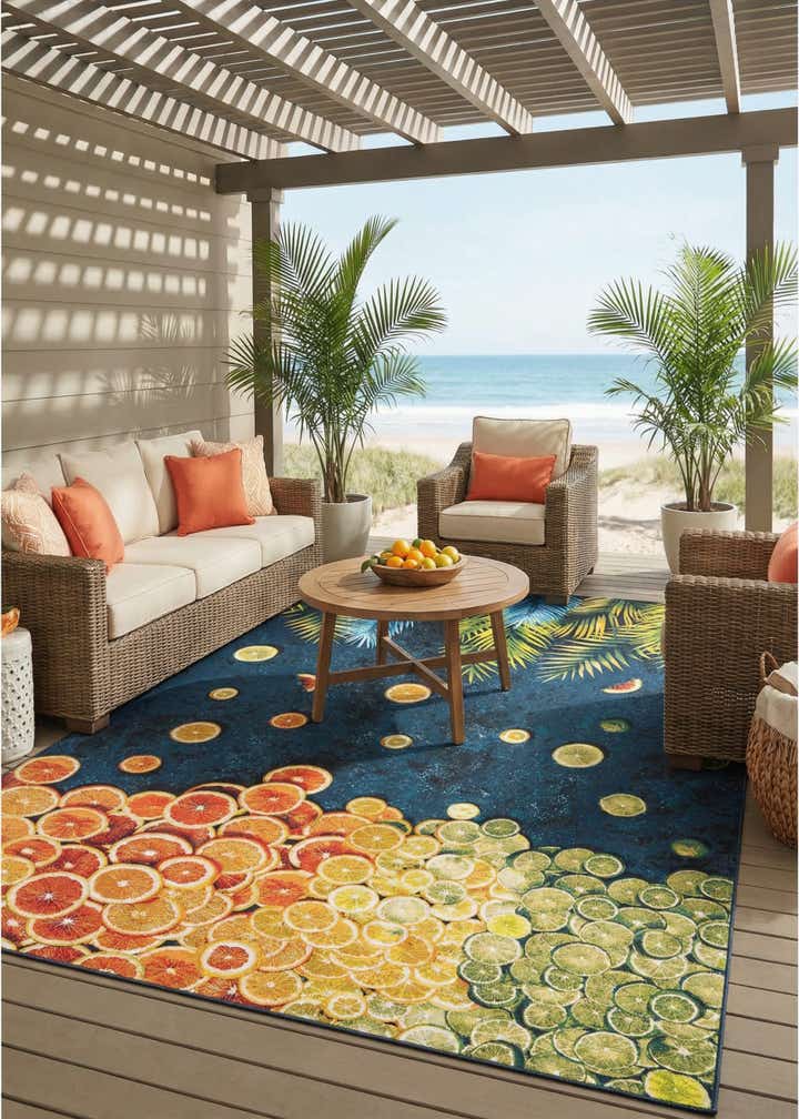 10' x 14' Easy-Clean Coastal Indoor / Outdoor Rug