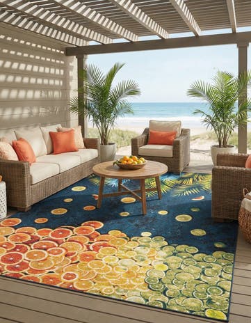 10' x 14' Easy-Clean Coastal Indoor / Outdoor Rug
