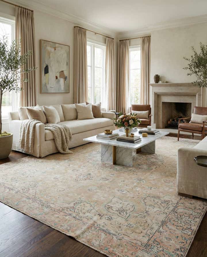 9' 5 x 12' 6 Hand Knotted Ultra Vintage Persian Wool Rug