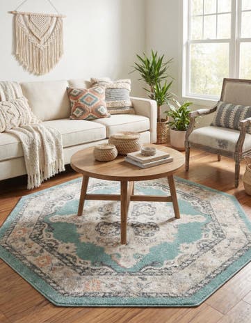 Aqua Parker Octagon Rug