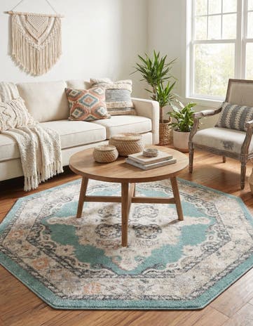 Aqua Parker Octagon Rug