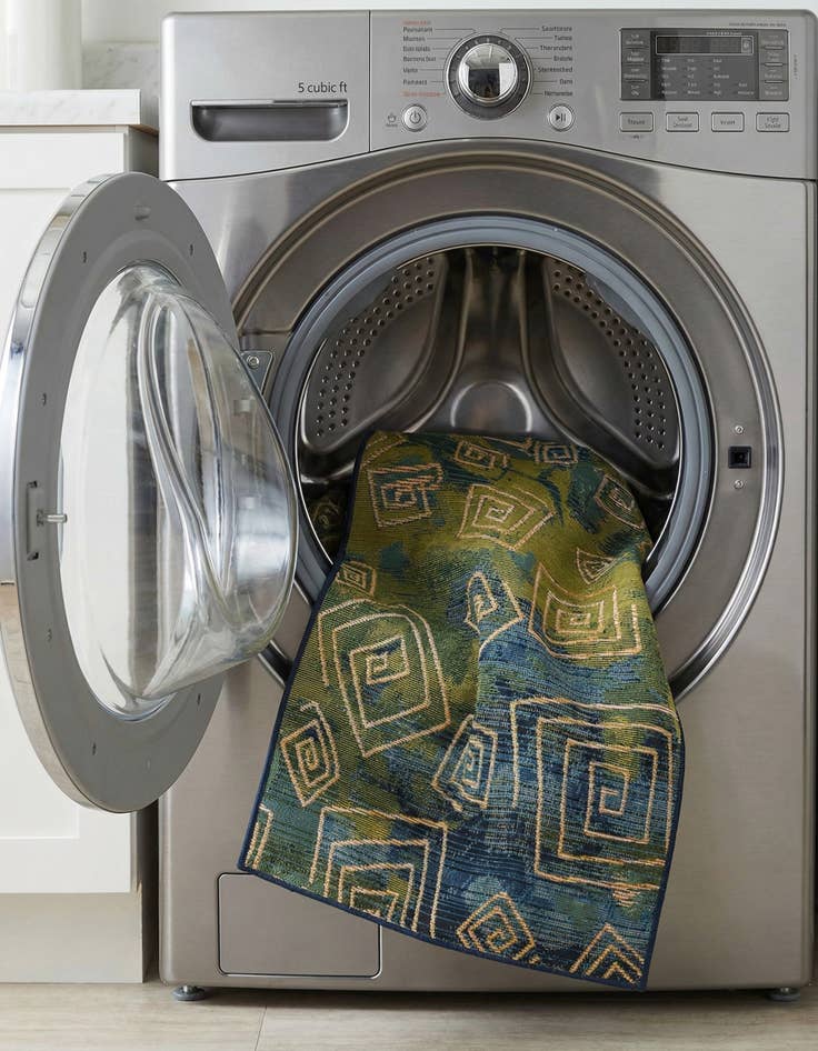 Detail image of  2' 7 x 5' 3  Washable Modern Indoor / Outdoor Runner Rug