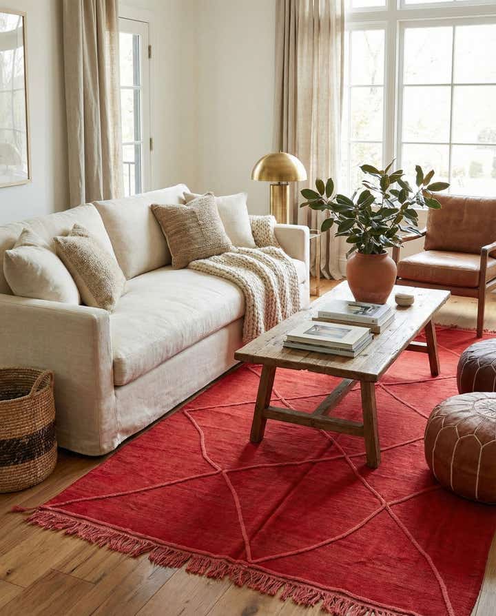 6' 4 x 9' 10 Hand Knotted Moroccan Wool Rug
