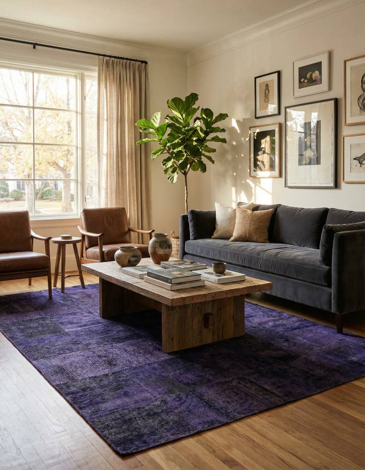 Detail image of 5' 9 x 8'  Hand Knotted Ultra Vintage Persian Wool Rug