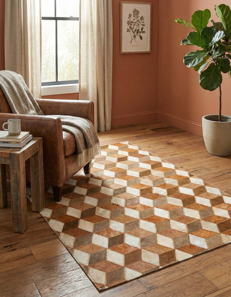 Detail image of 2' x 3' Cowhide Leather Rug