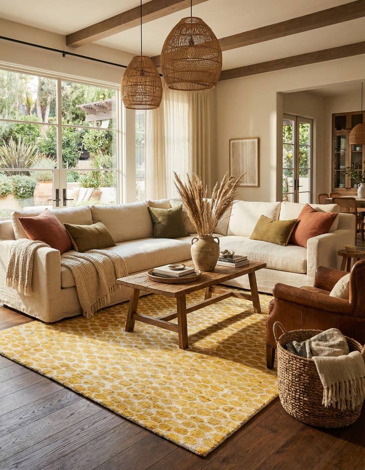 Detail image of 6' x 9' 3  Hand Knotted Moroccan Wool Rug