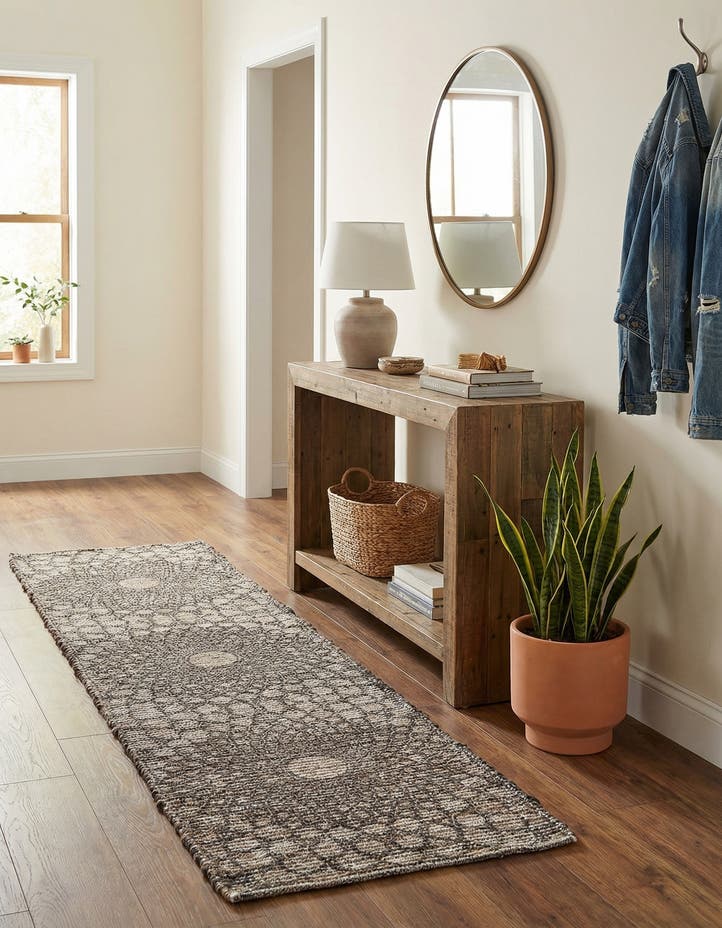 2' 2 x 8' Hand Woven Chenille Jute Runner Rug