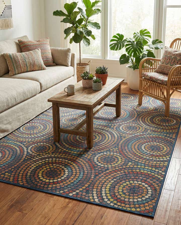 6' 1 x 9' Easy-Clean Baja Indoor / Outdoor Rug
